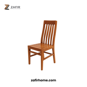 Kursi Makan Kayu Jati Minimalis Sandaran Bilah Vertikal Zafir