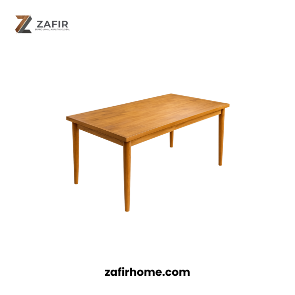 Meja Kayu Jati Minimalis Zafir Ukuran 120x70x70 Tebal 2 cm