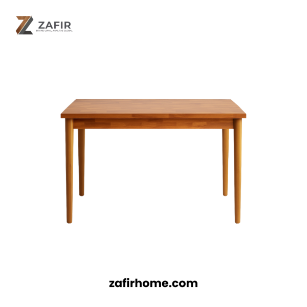 Meja Kayu Jati Minimalis Zafir Ukuran 120x70x70 Tebal 2 cm