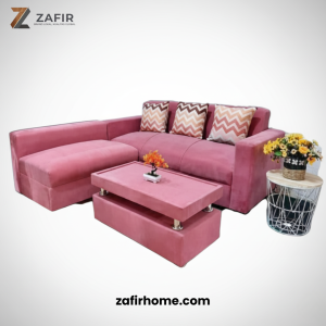 Zafir 'Rose' Velvet L-Sofa Set ZF 007 - Gambar 1