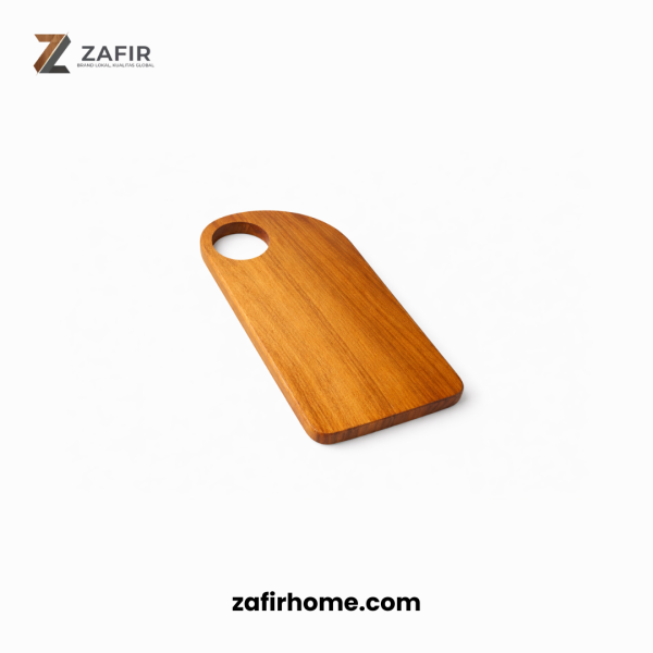 Talenan Kayu Jati V Circle Handle Food Grade Cutting Board 20x15 cm Zafir Home Talenan Kayu Jati V Circle Handle Food Grade Cutting Board 20x15 cm Zafir Home