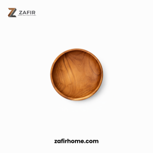 Piring Kayu Jati Bulat Food Grade Wooden Plate Diameter 25 cm Zafir Home