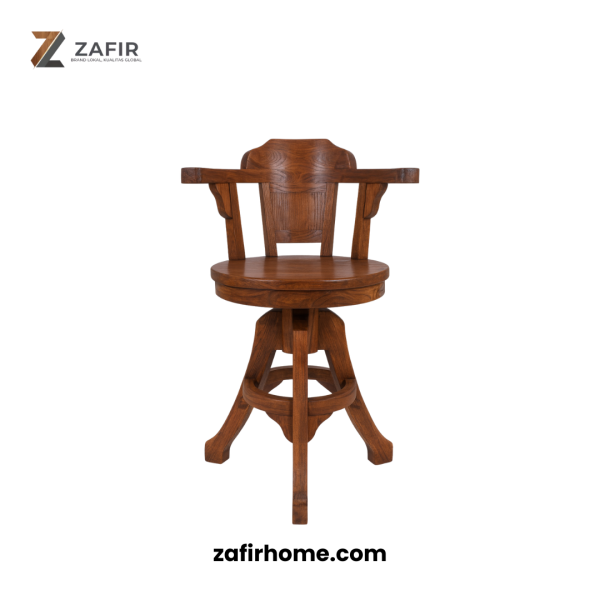 Kursi Bar Putar Tinggi Kayu Jati Klasik Zafir Chair XI Kursi Bar Putar Tinggi Kayu Jati Klasik Zafir Chair XI