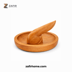 Set Cobek & Ulekan Kayu Jati Food Grade Diameter 20 cm Zafir Home