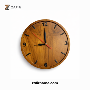 Jam Dinding Kayu Jati Natural Wooden Wall Clock Minimalis Zafir Home