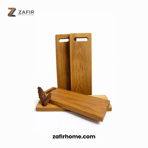 Talenan Kayu Jati VIII Slim Food Grade Cutting Board 30x10 cm Zafir Home