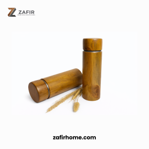 Tumbler Kayu Jati Premium Food Grade Botol Minum Kayu Minimalis 22 cm Zafir Home